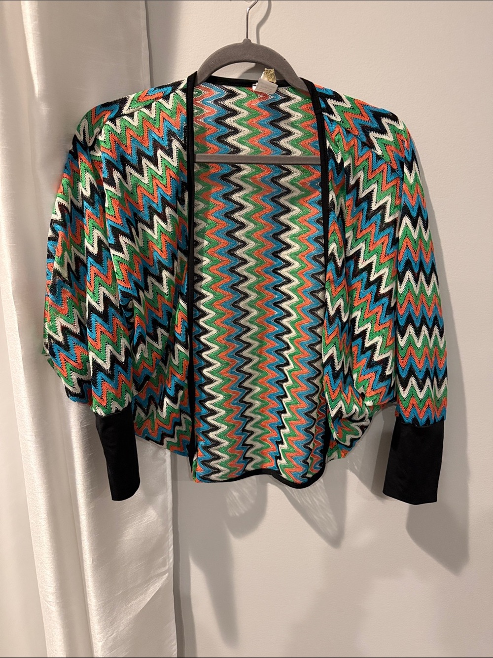 Multicolor Chevron Open-Front Women's Sweater Cardigan small